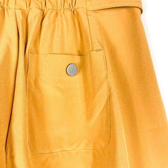 Athleta Skyline Short II Yellow High-Rise Belted Zip Pocket Pleated Sz 2 - Picture 8 of 10